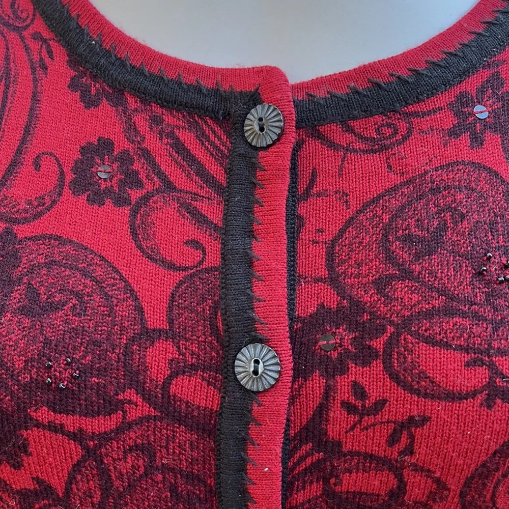 Christopher & Banks embroidered & sequin sweater S-M - Picture 3 of 8